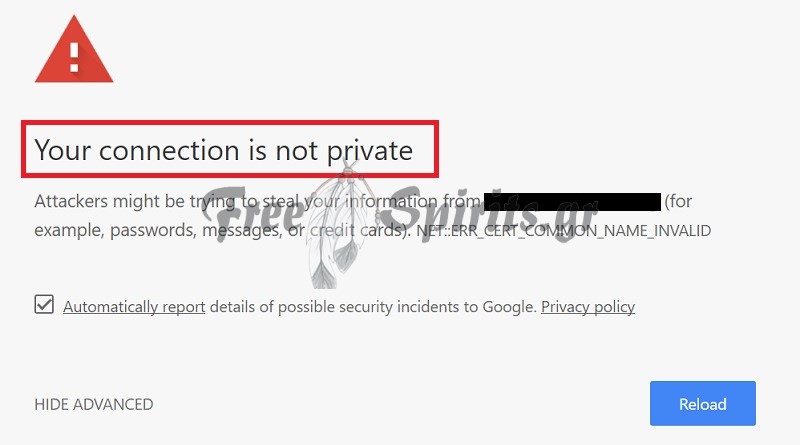 Your Connection is Not Private in Google Chrome1