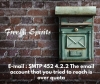 E-mail : SMTP 452 4.2.2 The email account that you tried to reach is over quota